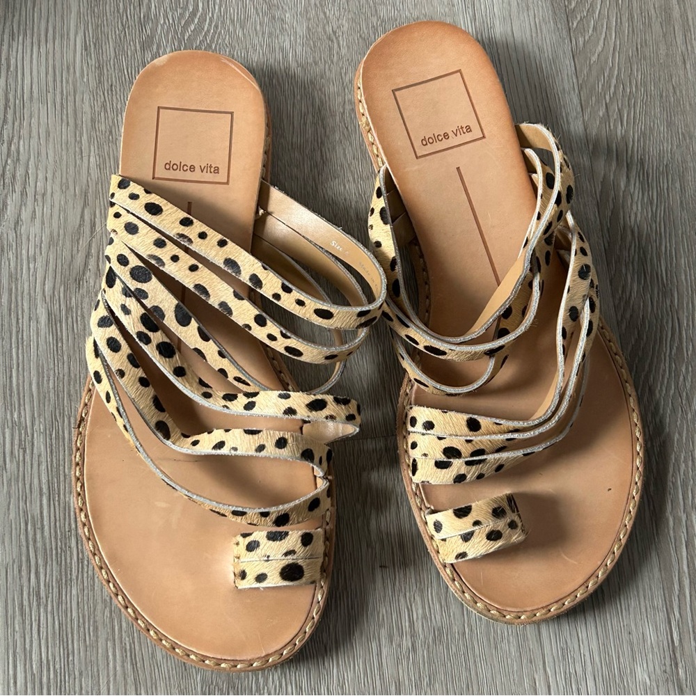 Dolce Vita Nelly Leopard Calf Hair Sandal